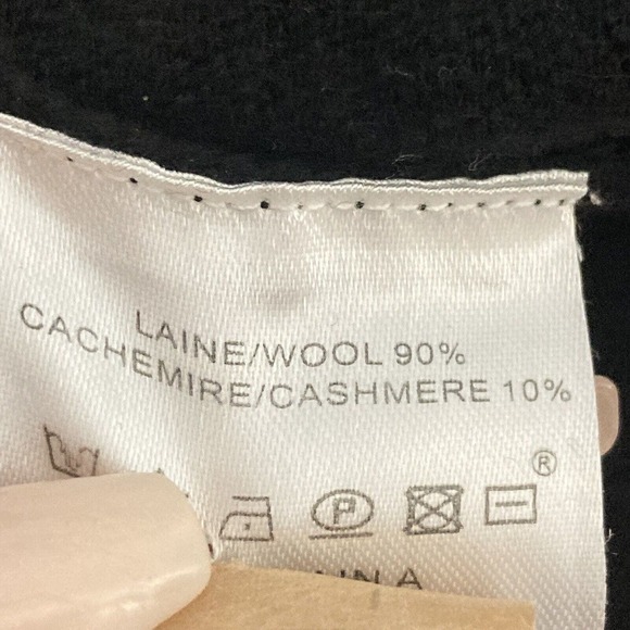 Georges Rech Paris Sweater Womens Medium Black Cashmere Wool Chain Neck - Picture 10 of 12